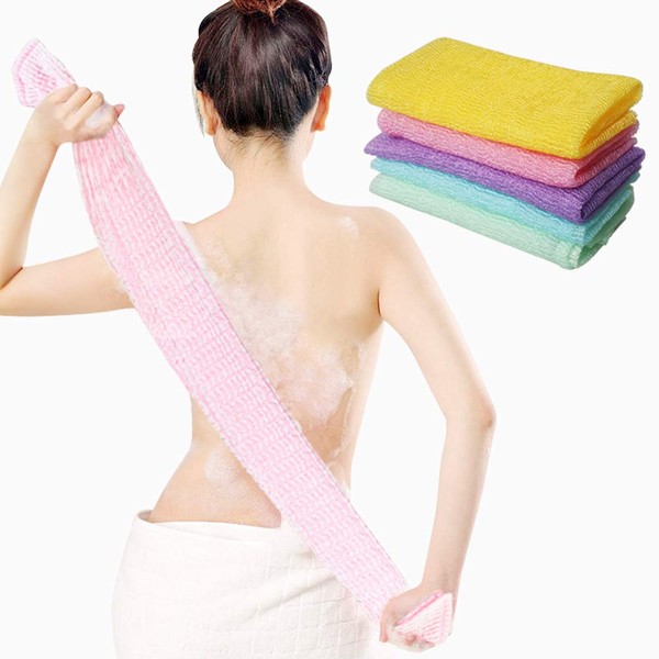 5 Pcs Exfoliating Washcloth Towel, Japanese Exfoliating Cloth for Shower,