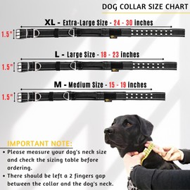 ADITYNA Heavy Duty Dog Collar with Handle - Thick Dog Collar for Large Dogs - Wide, Reflective, Tactical, Soft Neoprene Padded - Perfect Black Dog Collar for Training, and Walking