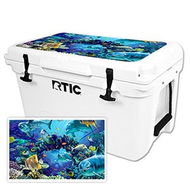 MightySkins Skin Compatible with RTIC 45 Cooler Lid (2016) – Ocean Friends | Protective, Durable, and Unique Vinyl Decal wrap Cover | Easy to Apply, Remove, and Change Styles | Made in The USA