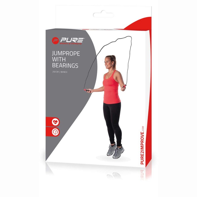 Pure2Improve - P2I230020 Skipping Rope with Rotating Bearings, Fitness Rope