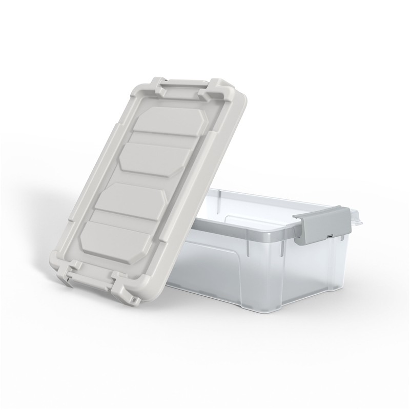 TRU RED 12 Qt Storage Bin with Latching Lid, Clear