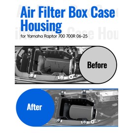 LUXEMOTO Air Filter Box Cleaner Case for Yamaha Raptor 700 700R 06-25, Fuel Customs Intake High Flow Airbox Box Housing for Yamaha Raptor 700 700R 2006-2025, Replace OEM #1S3-14411-00-00
