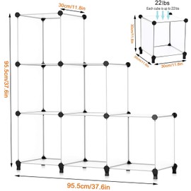 HOMIDEC Closet Organizer, 9-Cube Closet Organizers and Storage, Portable Closet Storage Shelves, Closet Organizers and Storage Shelves, Clothes Storage Organizer for Garment Racks, Closet, Wardrobe
