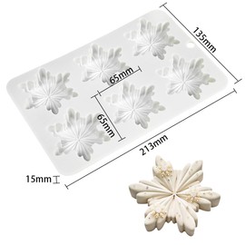 mostsom Snowflower Chocolate Molds Gift Box Silicone Molds Madeleine Silicone Bakeware Mold DIY for Candy (D_8.52x5.4x0.6 inch)