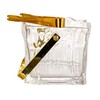 Creative Co-Op 24-Ounce Textured Glass Ice Bucket with Gold Finish