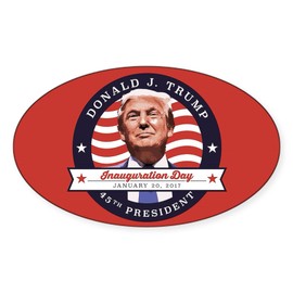 CafePress President Trump Inauguration Day Oval Car Bumper Sticker