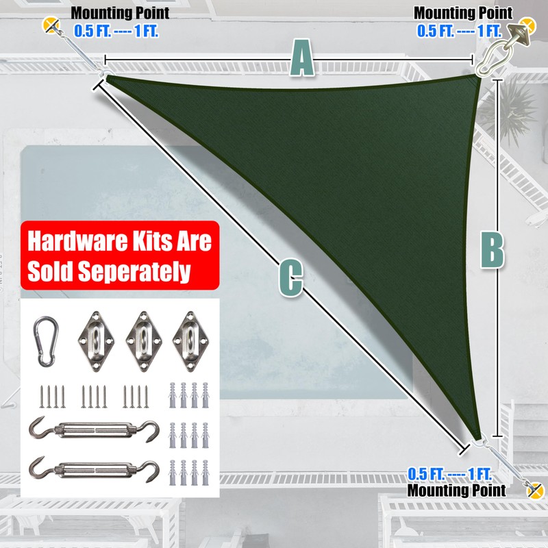 Amgo Custom Size 8' x 12' x 14.4' Green Right