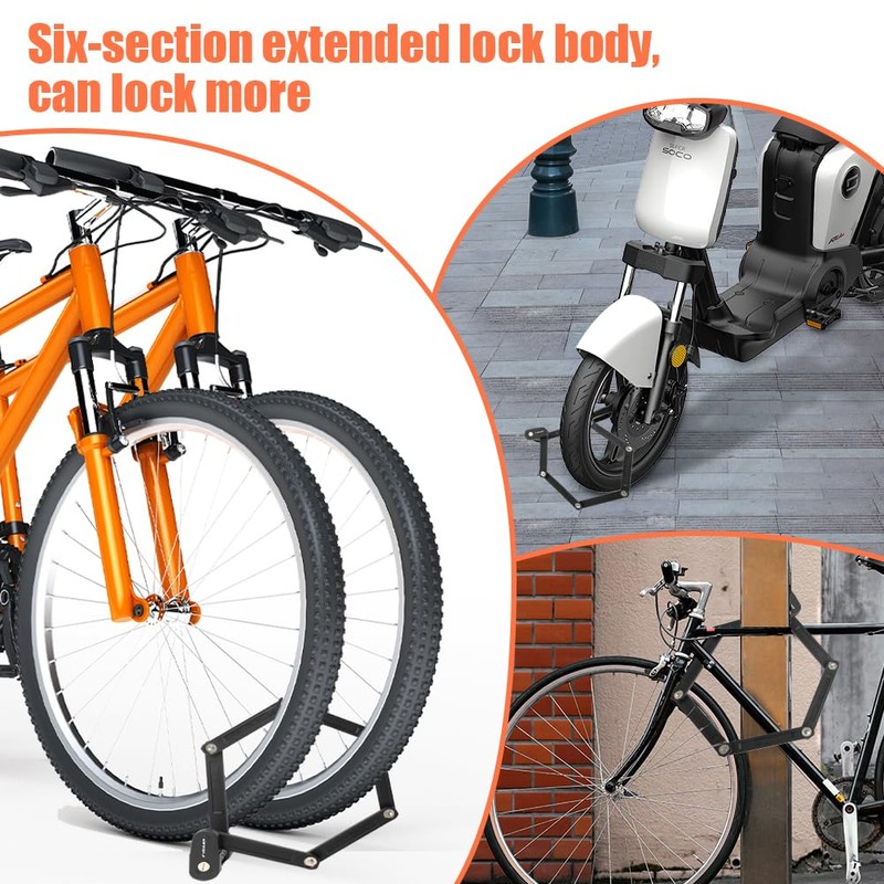 Flintronic Folding Lock, Bicycle Lock Combination Lock with 4-Digit Code,