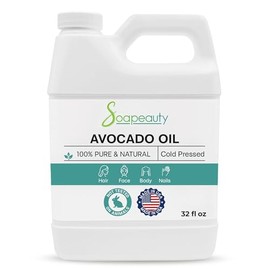 Aceite de aguacate para la piel y el cabello, prensado en fro, 100 puro y natural, aceite portador para aceites esenciales, aceite de masaje, 32 fl oz