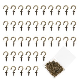 Rairsky 120 Pieces Screw Hooks Tiny Ceiling,1/2 Inch Small Hooks Screw in,Mini Metal Ceiling Screw Hooks, Screw-in Vintage Bronze Cup Hooks, for Hanging Plants, Cups, Art, Jewelry & DIY Decor