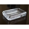 Clear Glass Soap Dish, Heavy Soap Holder for Bathroom, Sink