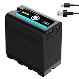 PLOTURE NP-F970 Battery Type-C Fast Charging 7800mAh Compatible with NP-F990 NP-F970 HDR-FX1 HDR-FX7 HDR-FX1000 DCR-VX2100 DSR-PD150 DSR-PD170 FDR-AX1 HDR-AX2000 HVL-LBPB HVR-HD1000U HVR-V1U