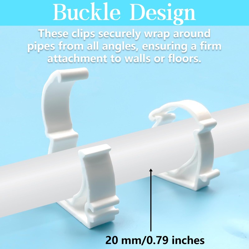 Pack of 80 Quick Release Pipe Clamps, Diameter 20 mm