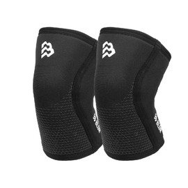 BLOR Knee Pads 2.0, Black, 5 | 7 mm, Ideal for Powerlifting in Neopreme | Plain with Compression | Weightlifting | Ideal for Strength Training and Cross Training (5 mm, M)