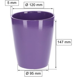 KOTARBAU® Ceramic Flower Pot Planter for Orchids Height 150 mm Diameter 120 mm Purple