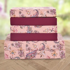 Elegant Comfort Softest and Coziest 6-Piece Sheet Set - 1500 Premium Hotel Quality Microfiber - Deep Pocket, Wrinkle Resistant 6-Piece Paisley Pattern Bed Sheet Set, Full, Paisley Coral