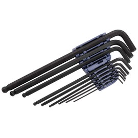 Jetech 9PCS Extra Long Arm Ball-Point Hex Key Set with Carrying Case - High Strength SAE Allen Key Set with Ball Tip, S2 Steel, Black Phosphate Coating