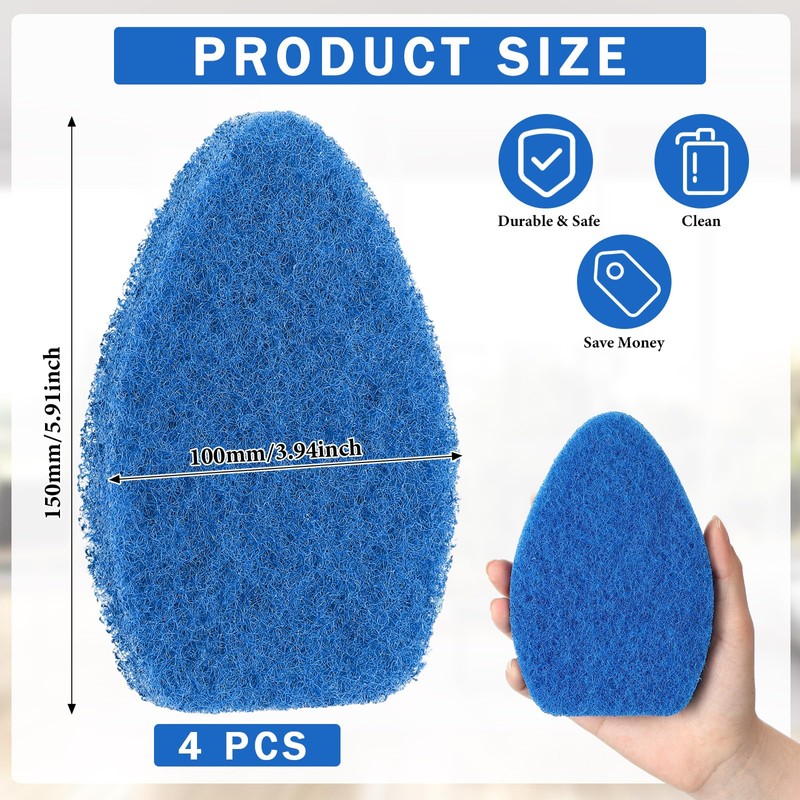 Baderke 4 Pcs Tub Tile Scrubber Cleaning Brush Pads (Without