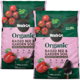 Miracle-Gro Organic Raised Bed & Garden Soil, 1.5 Cubic Feet (Pack of 2)