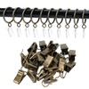 Curtain Rings and Hooks Clip,25mm Inside Diameter,Complete Set with Curtain