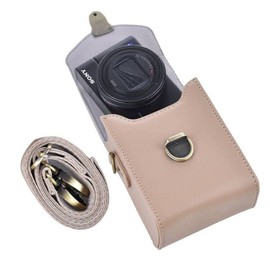 Rieibi Funda para cámara Sony RX100 & HX Series - Funda de piel retro para Ricoh GR IIIx/Ricoh GR III II/Canon G7X II/G7X III / SX720/SX730/SX740 / G9X/G9X II - Caqui