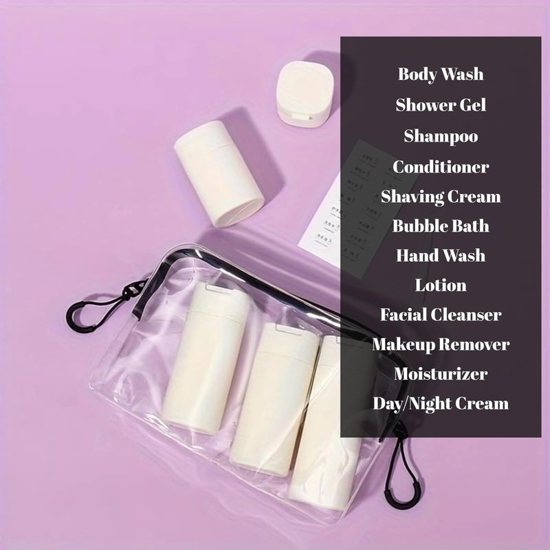 Travel Bottles for Toiletries, 5 Pack Travel Size Containers, TSA
