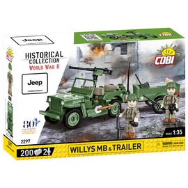 COBI Historical Collection WWII Jeep Willys MB Vehicle with Trailer