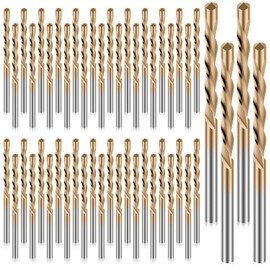 50PCS Drywall Bits, 1/8 Inch Spiral Saw Tip Bit Set, Guide Point Cutting Router Bits for Drywall Wood Woodworking Use (50PCS Gold)