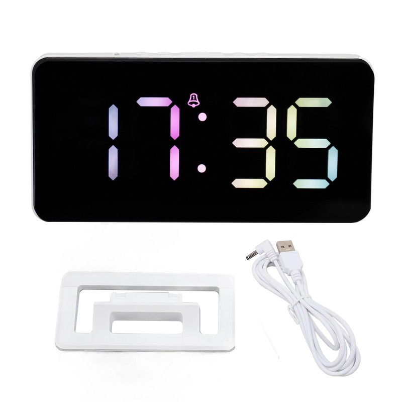 Digital Alarm Clock, USB Charging Digital Clock with Noise Reducing