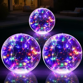 Niceput Solar Floating Pool Lights, 14 Inch Colorful Solar Pool Light Balls, Floating Glow Globe IP68 Waterproof, Inflatable Solar Lights up Balls for Swimming Pool Pond Outdoor Decor -1PC