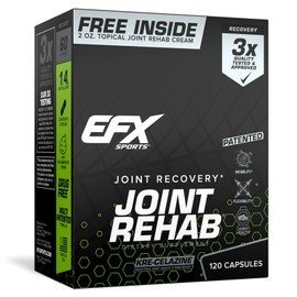 EFX Sports Joint Rehab Kit, Joint Recovery Kre Alkalyn 60 Caps + 2 oz Joint Rehab Topical Cream