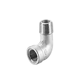 sourcing map 316 Stainless Steel Cast Hose Connector 90 Degree Angle 1/4 BSPT Female x 1/4 BSPT Male Thread