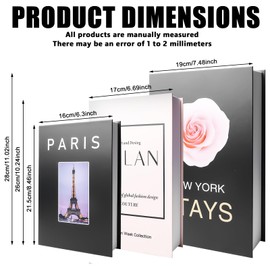 Pack of 3 Decorative Books for Home Decor, Decorative Books, Fake Books, Decorative Books, Foldable Fake Books, Book Storage Box for Coffee Table, Shelves, Decorative Books for Office