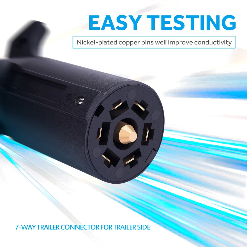 MICTUNING 7-Way Blade Trailer Wiring Tester LED 7-Pin Trailer Light