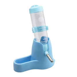 Litewoo Hamster Water Bottle with Food Container Base Hut No Drip Drinking Dispenser for Dwarf Hamster Rats Mouse Gerbil Mice（Blue 125ML）