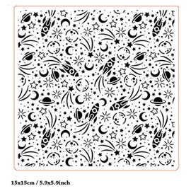 DIYology Space Theme Plastic Embossing Folders for Cards Making Rocket Stars Planet Texture Embossing Stencils for DIY Paper Crafts Scrapbooking Album Photo Decoration