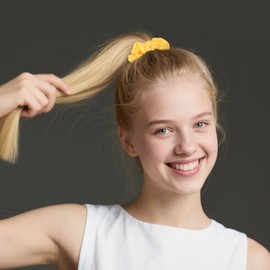 20 Pcs Satin Silk Yellow Scrunchies for Little Girls and Women Hair Ties no Damage Elastic Hair Scrunchies Birthday Gifts for girls and Women