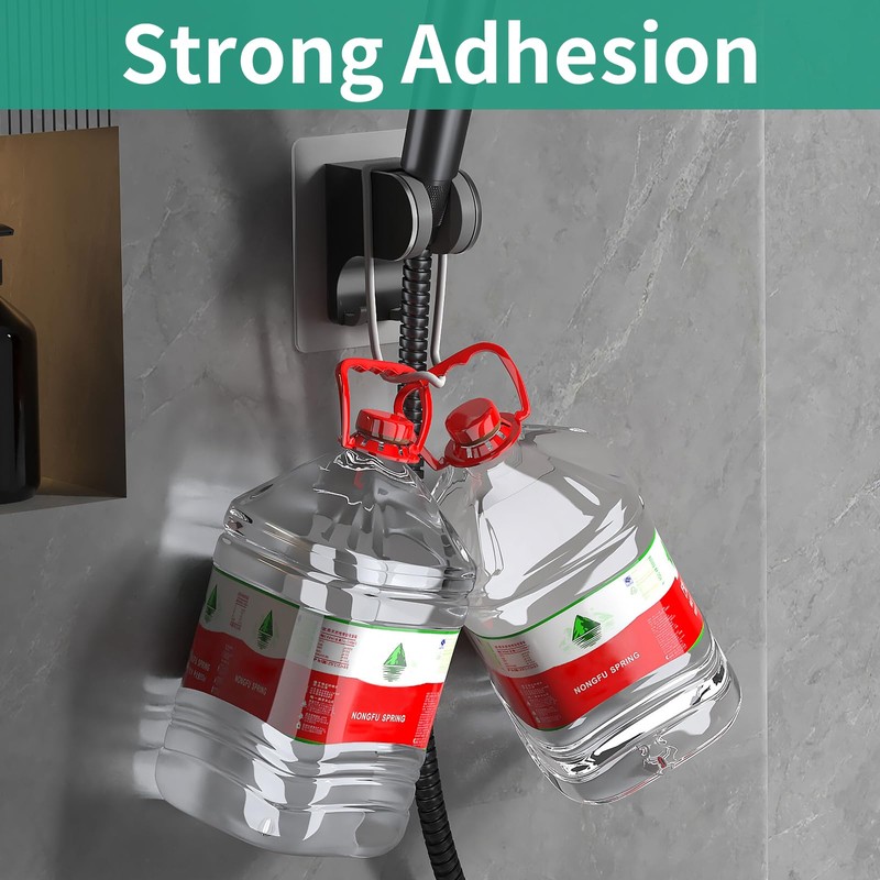 HEROBAI Hand Held Shower Head Holder Wall Mount, Shower Hose