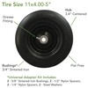 MARASTAR 00232-2pk Universal Fit Flat Free 11x4.00-5 Lawnmower Tire Assembly,