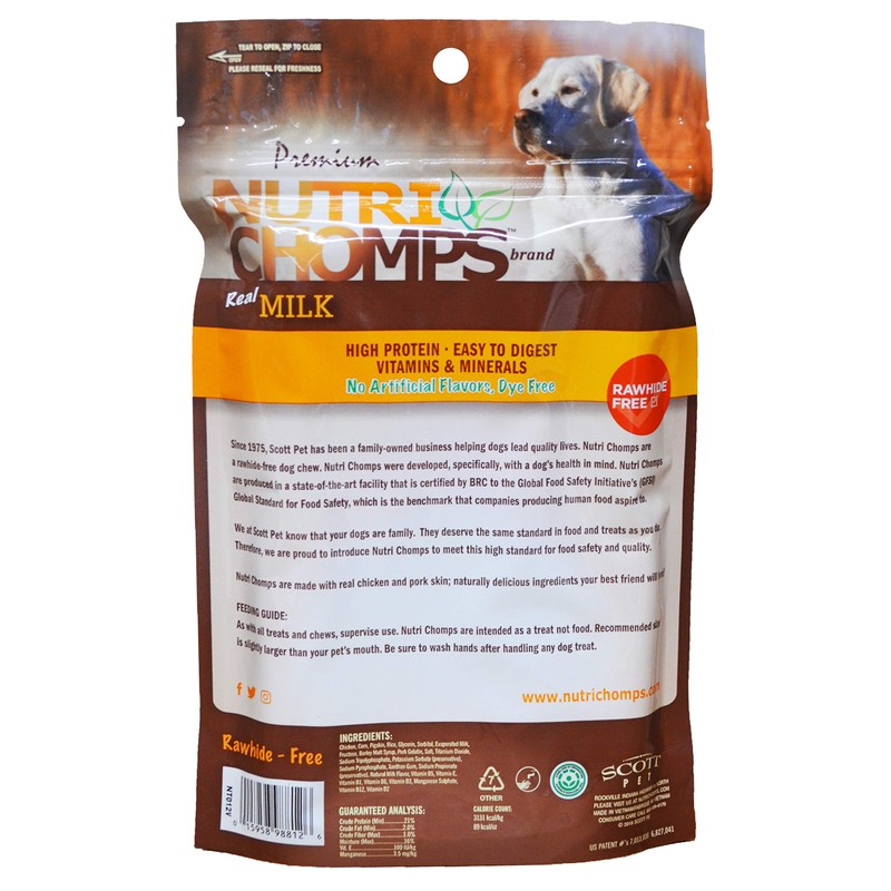 Nutri Chomps Large Twists 6" Rawhide Free Milk Flavor Braid