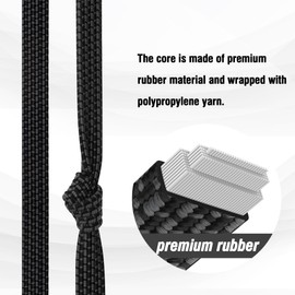 Bungee Cords, Flat Adjustable Bungee Cords with Hooks Heavy Duty 100 cm, Rubber Black Bungee Straps with Metal Buckle Hooks for Outdoor, Camping, Tarps, Bike Rack, Tent, Truck, 6 Pack