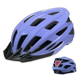 AISSTXOER Adult Bike Helmet for Men & Women - Lightweight Bicycle Helmet with USB Rechargeable LED Light for Commuting with Adjustable Dial Suggested Fit 56-62cm with Snap On/Off Visor (Purple)