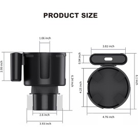 ACEBON Car Cup Holder Expander Adapter with Adjustable Base & Removable Phone Holder, Compatible with Hydro Flasks 32/40oz, Yeti 14/24/36/46oz Ramblers