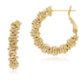 JECEIKA Earrings for Women Gold Hoop Earrings argollas de oro 14k aretes mujer Silver Chunky Trendy Statement Earring Lightweight Hypoallergenic Earrings Dainty Jewelry（Hoop-1004-Gold）