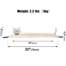 Marwood Under Door Draft Stopper Decorative Wind Stopper 30 inch for Door & Window, Weighted Animal Air Draft Stopper Snake Noise Blocker for Bottom of Door with Hanging Loops - Khaki Cat