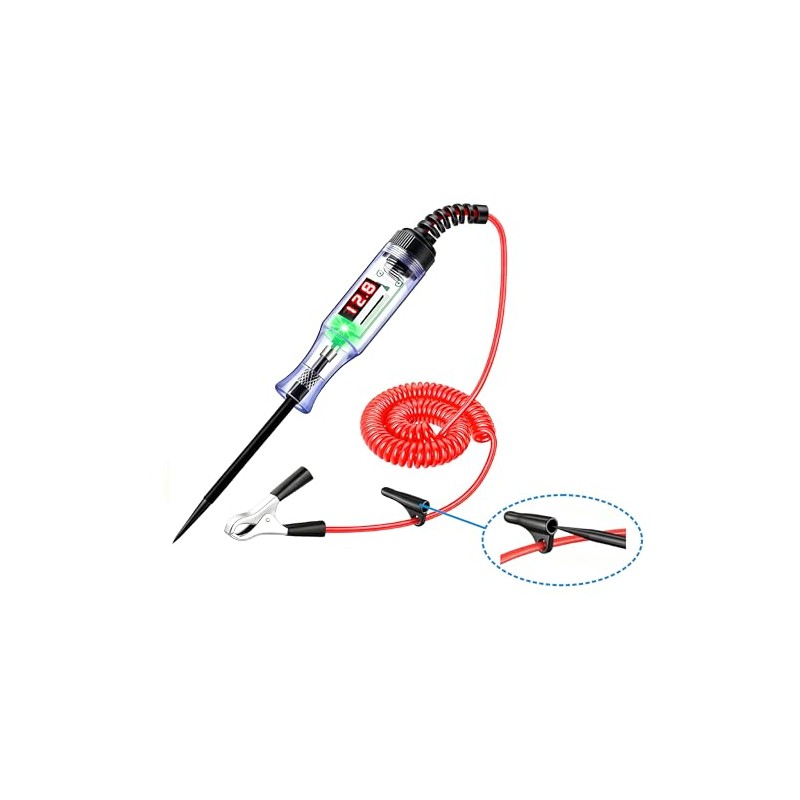 RUIBAOTECH DC Voltage Tester, 3-72V Range, Circuit Tester with clamp,