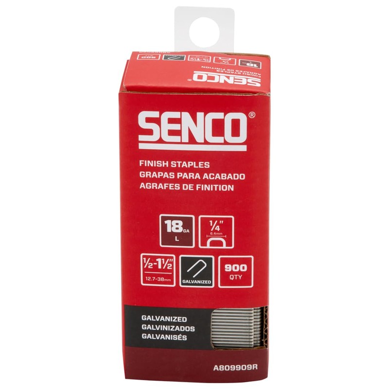 SENCO A809909R 18 Gauge, 1/4" Crown Finish Staples, 1/2" -
