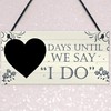 RED OCEAN Wedding Countdown I DO Chalkboard Hanging Plaque Sign