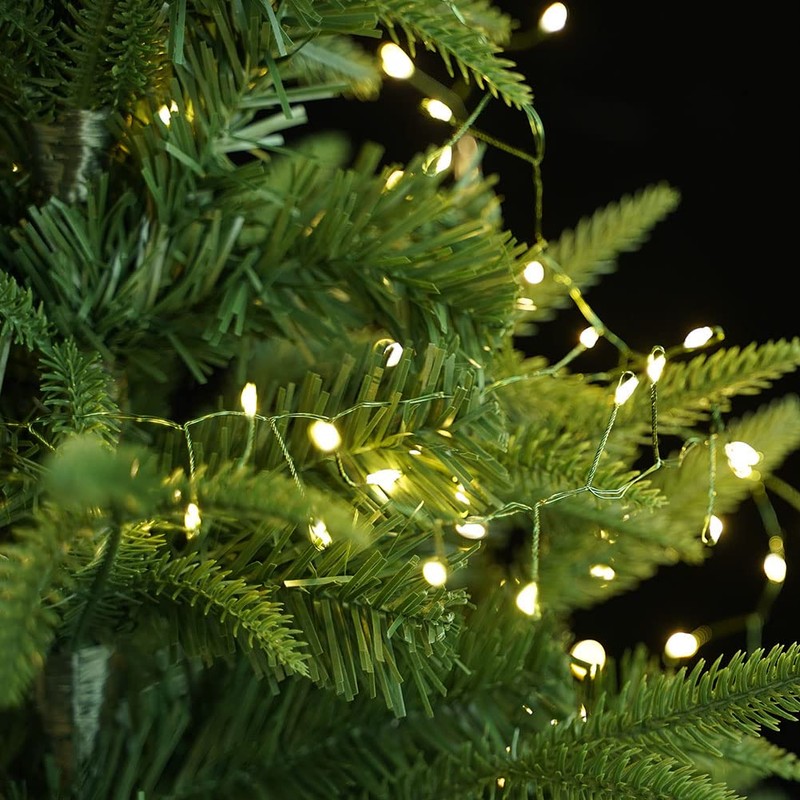 WEGRASY Firecracker Fairy Lights Plug in,33ft 300LEDs Green Wire Cluster