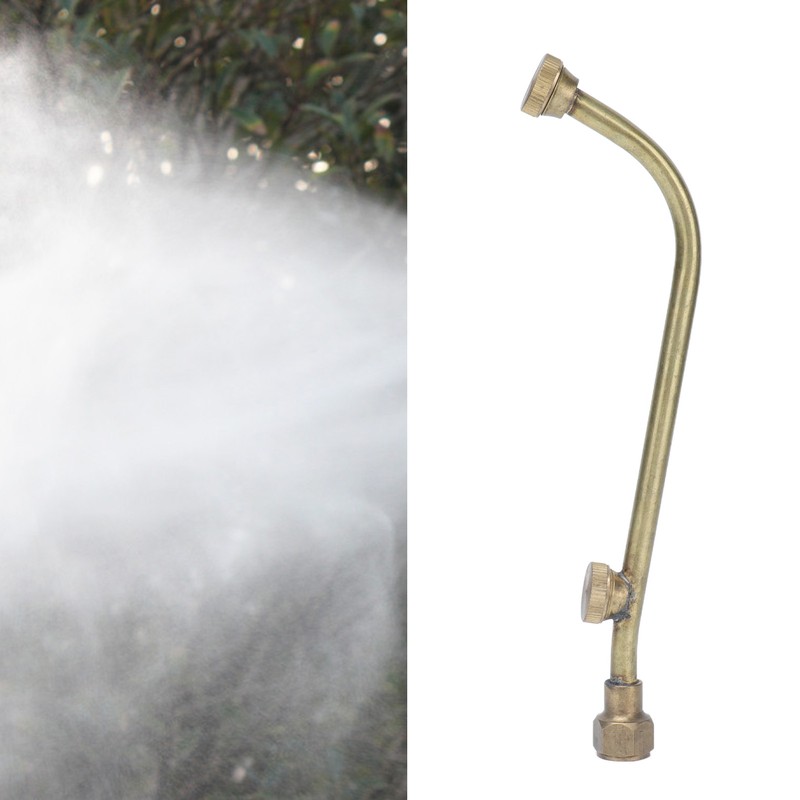 Garden Sprayer Nozzle Double Outlets Brass Agricultural Water Mist Atomizing